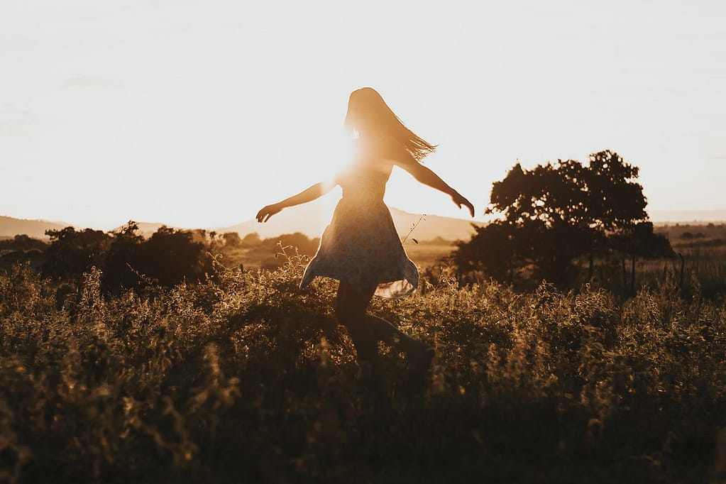 A young woman dancing